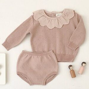 Quincy Mae Pointelle Knit Petal Set